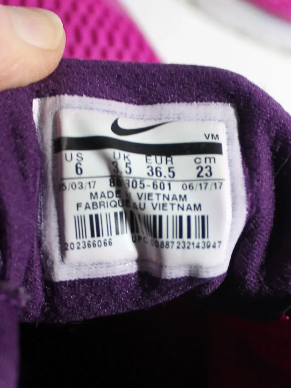 Nike Magenta Sneakers Size 6